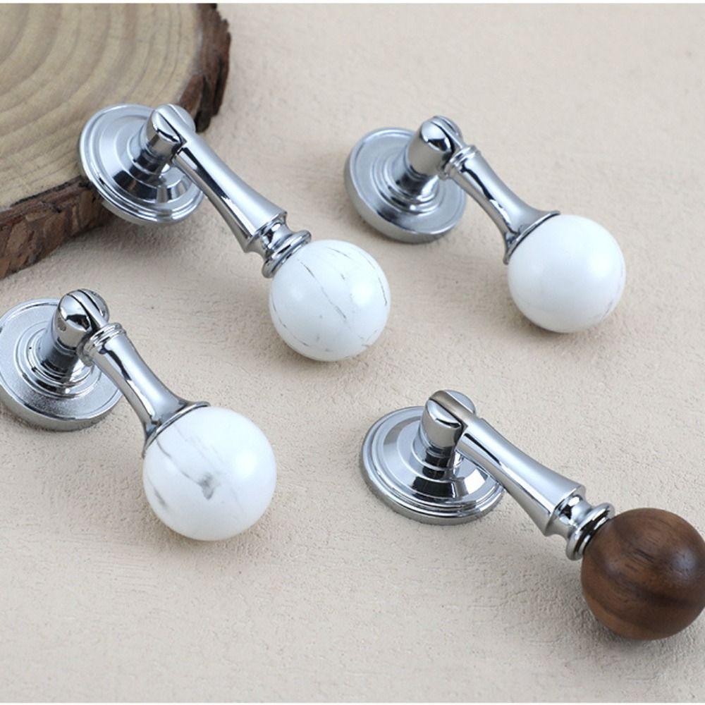 French Chic Wooden Ball Pendant Cabinet Pulls Durable Retro Wood Ball Pendant Handles  Drawer