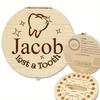 1PCS Free Customization Wooden Tooth Storage Box Baby Tooth Wood Storage Box Organizer Teeth Kids Christening Case Birthday Gift