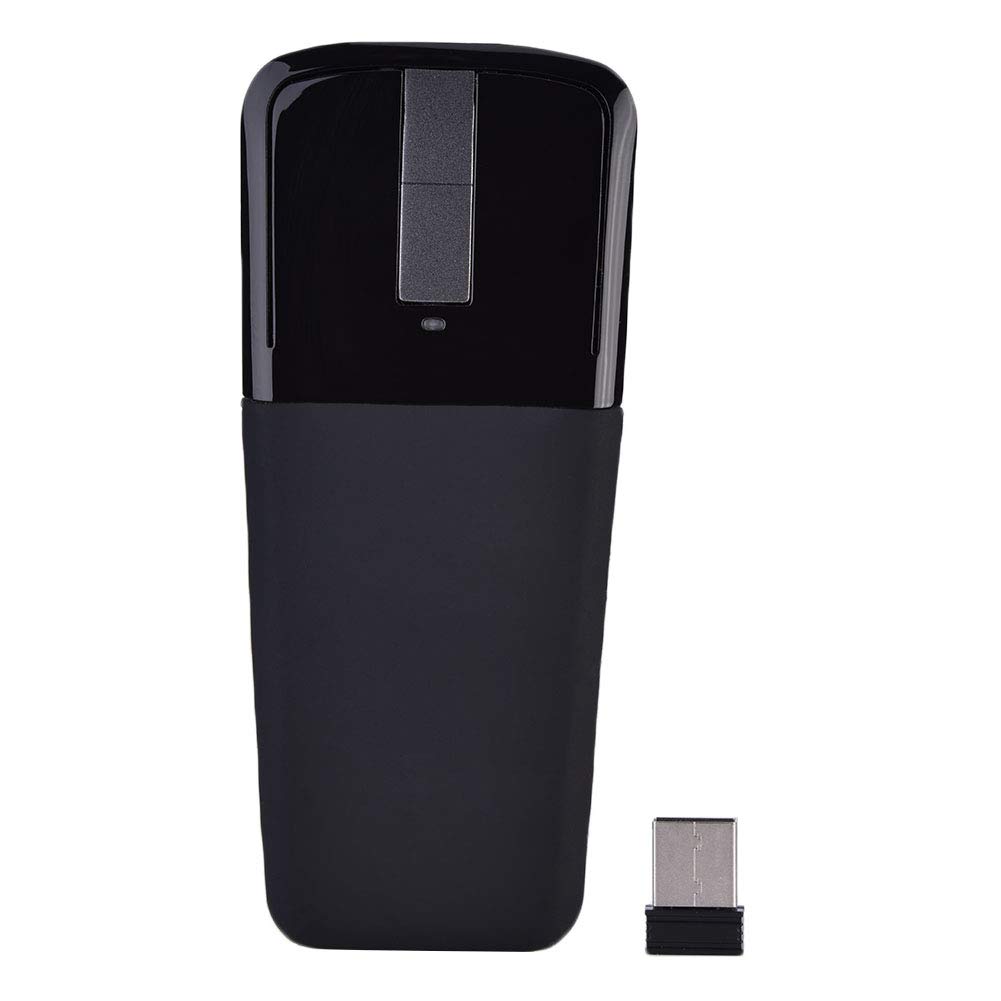 Bewinner Foldable Wireless Touch 1000 DPI Ergonomic Photoelectric Foldable Gaming Mouse with USB Receiver for TV Mouse, PC/Notebook/Smart (Black)