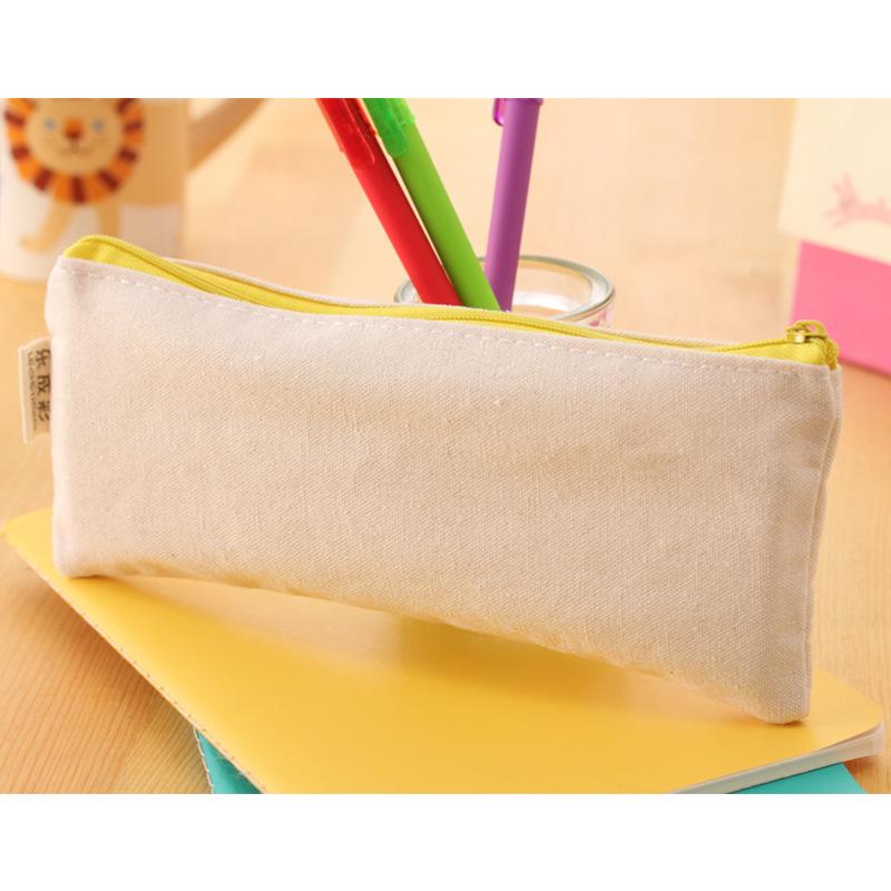 Bojin Canvas DIY Blank Pencil Case for Student Art - Perfect for Hand-Painting for Boys and Girls