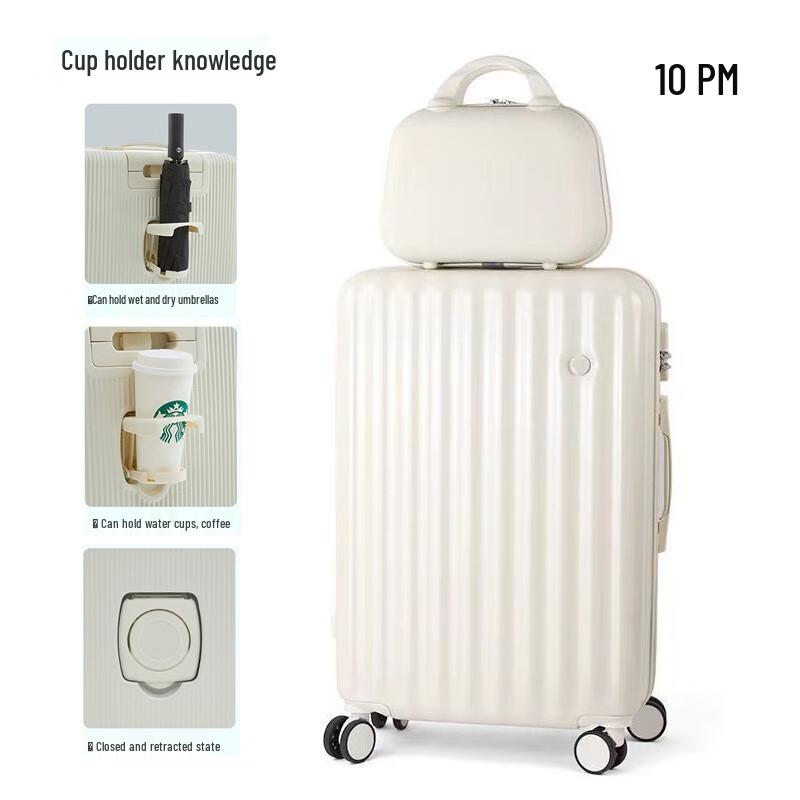 OEING Carry-On Luggage with Cup Holder 22 inch