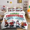 Merry Christmas Cartoon Set Bedding Duvet Cover Set Duvet Cover Pillowcases (1*Duvet Cover 2*Pillowcases, Without Duvet Insert)