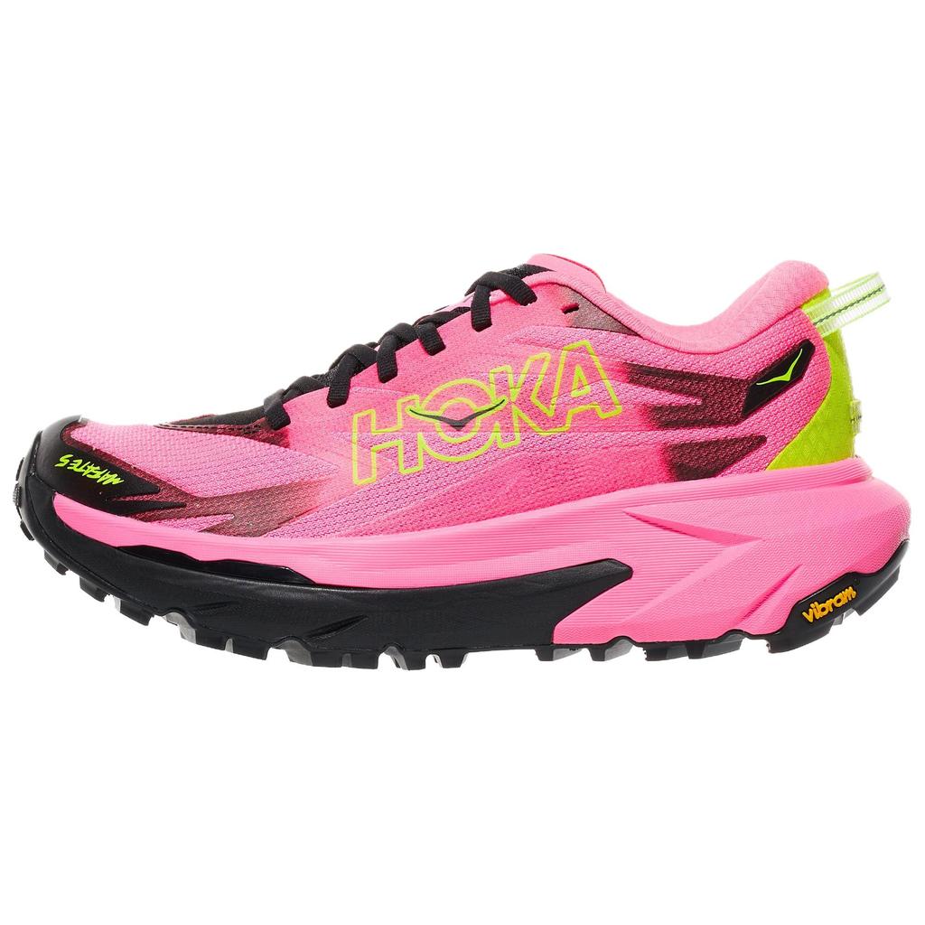HOKA ONE ONE Mafate 5 Breathable Low top Trail Running Shoes Women's Black Pink 1168723-NNR