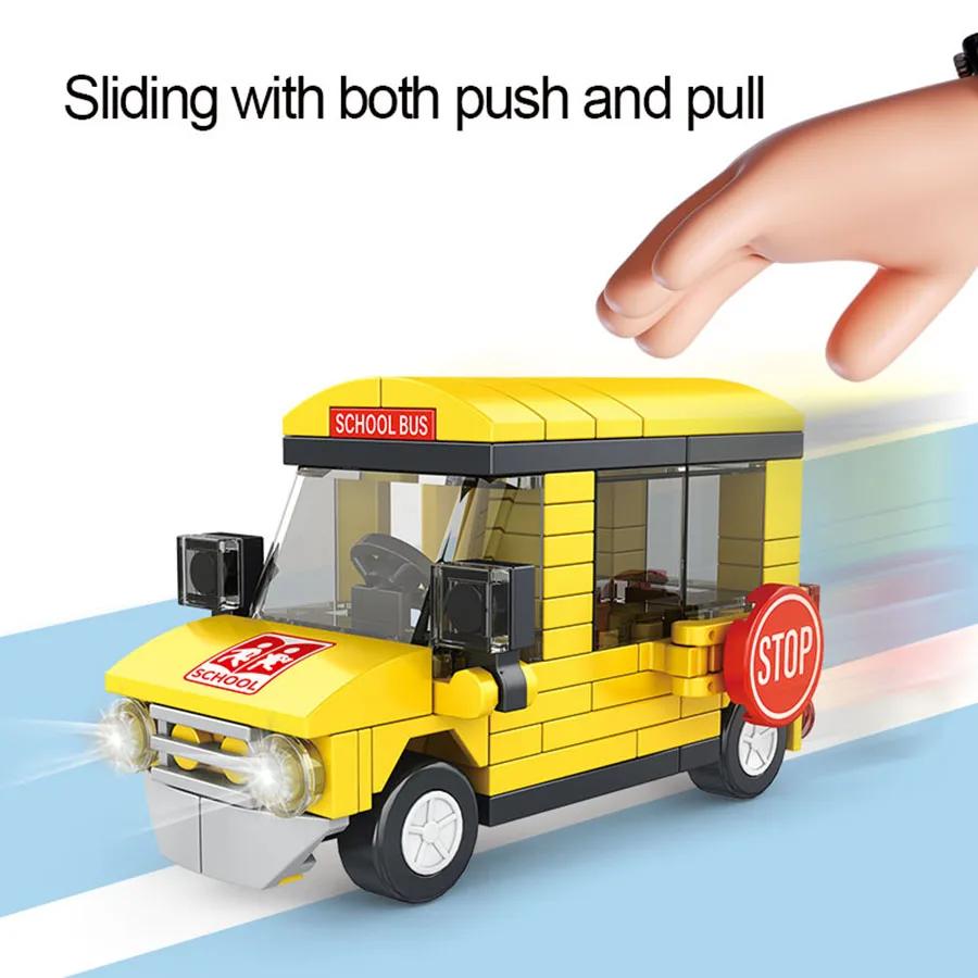 Funny building block city vehicle model, school bus, fire truck, ambulance, business car, nice holiday gift for friends