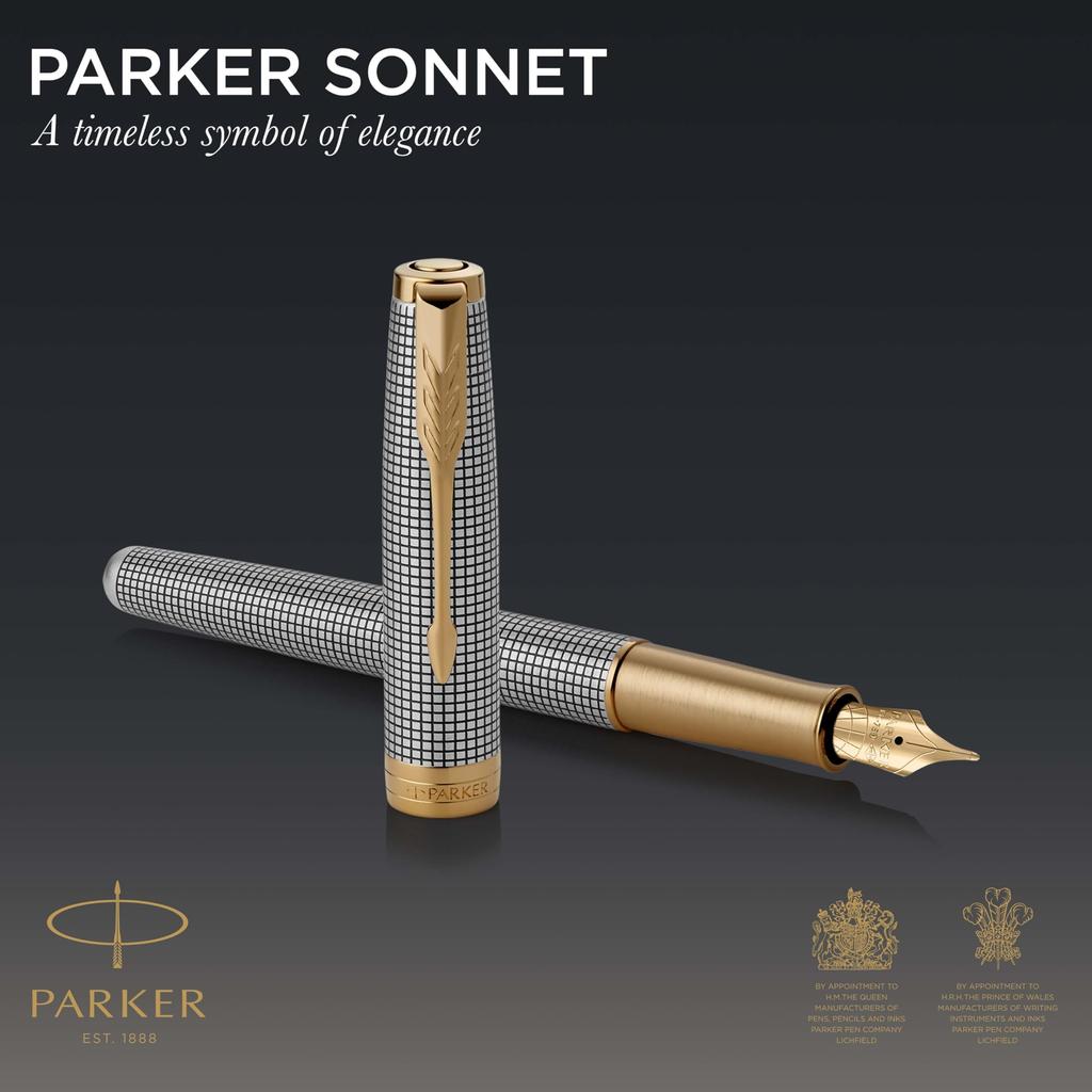 PARKER Sonnet Premium Sizzle GT Fountain Fine 18K Gold Gift Officially Product Number 1931489 Pen, Nib, Nib, Boxed, Imported,