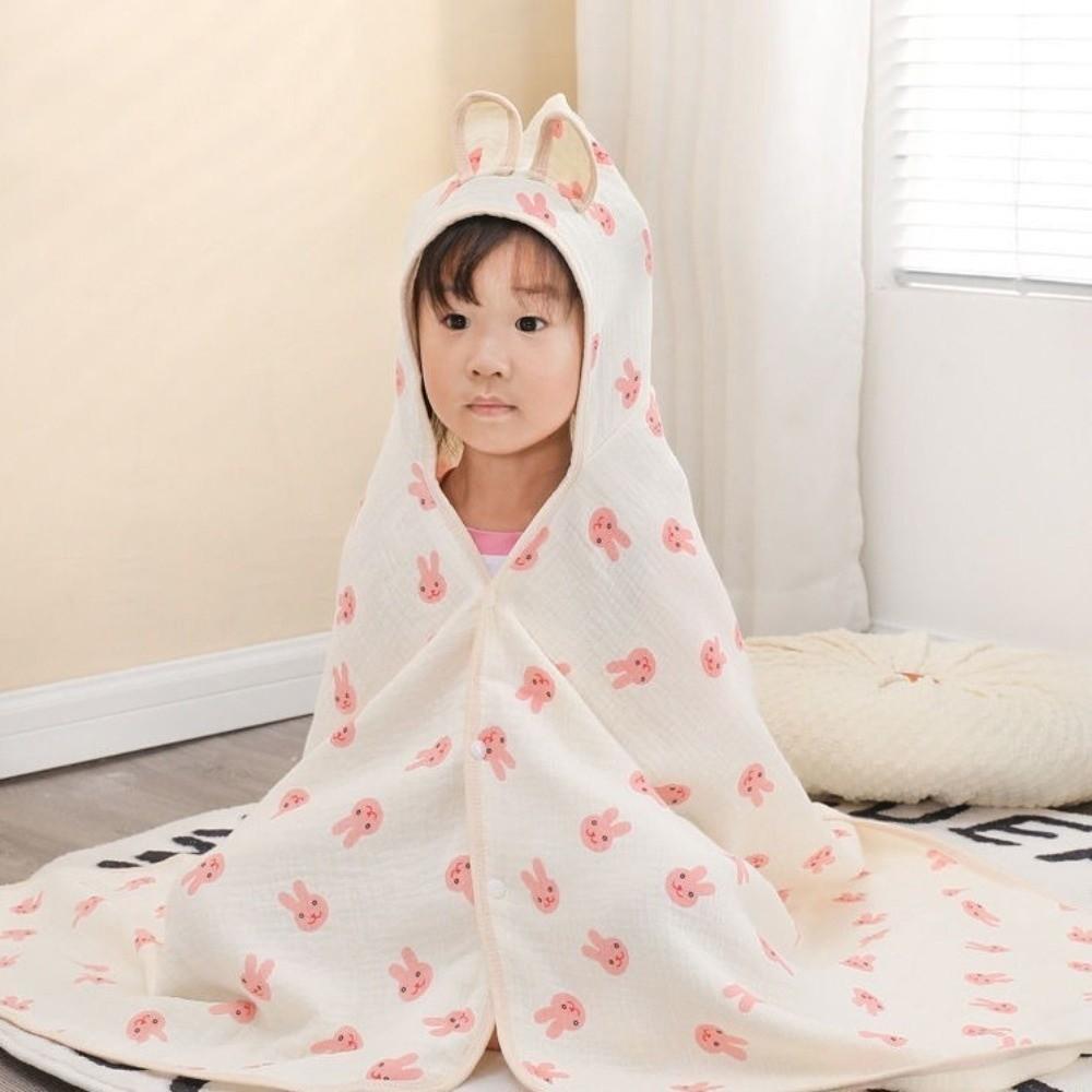 Bear Printed Pure Cotton Gauze Soft Texture Baby Swaddle Cloth Gauze Cover Blanket Children's Bath