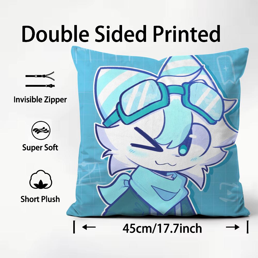 Cartoon F-Furry F-fandom Cushion Cover Comfortable Reversible Pillow Cover Ideal for Car Sofa Bedroom & Beyond