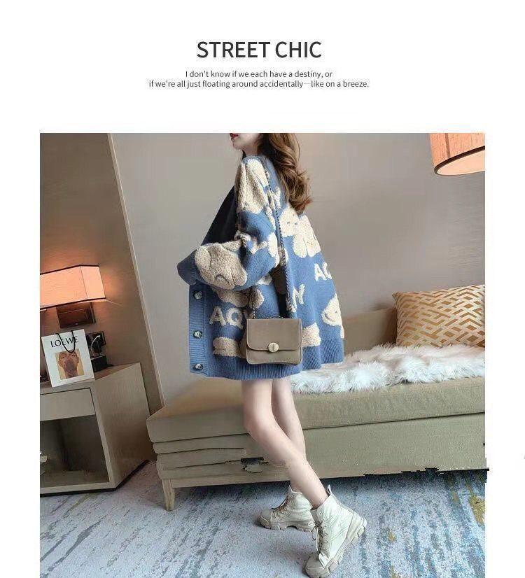 Plus Size Women's Fashion Knitted Cardigan - Trendy Spring/Autumn/Winter Outerwear