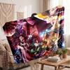 Demon Slayer Printed Flannel Blanket, Skin Friendly Warm Throw for Indoor Couch Bed Daily Use