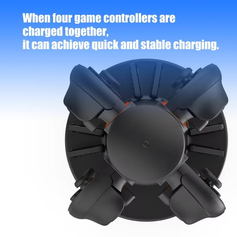 4 Port Charging Dock For Game Controller USB C Power Delivery Cable Charging Docking Station Stand with LED Light