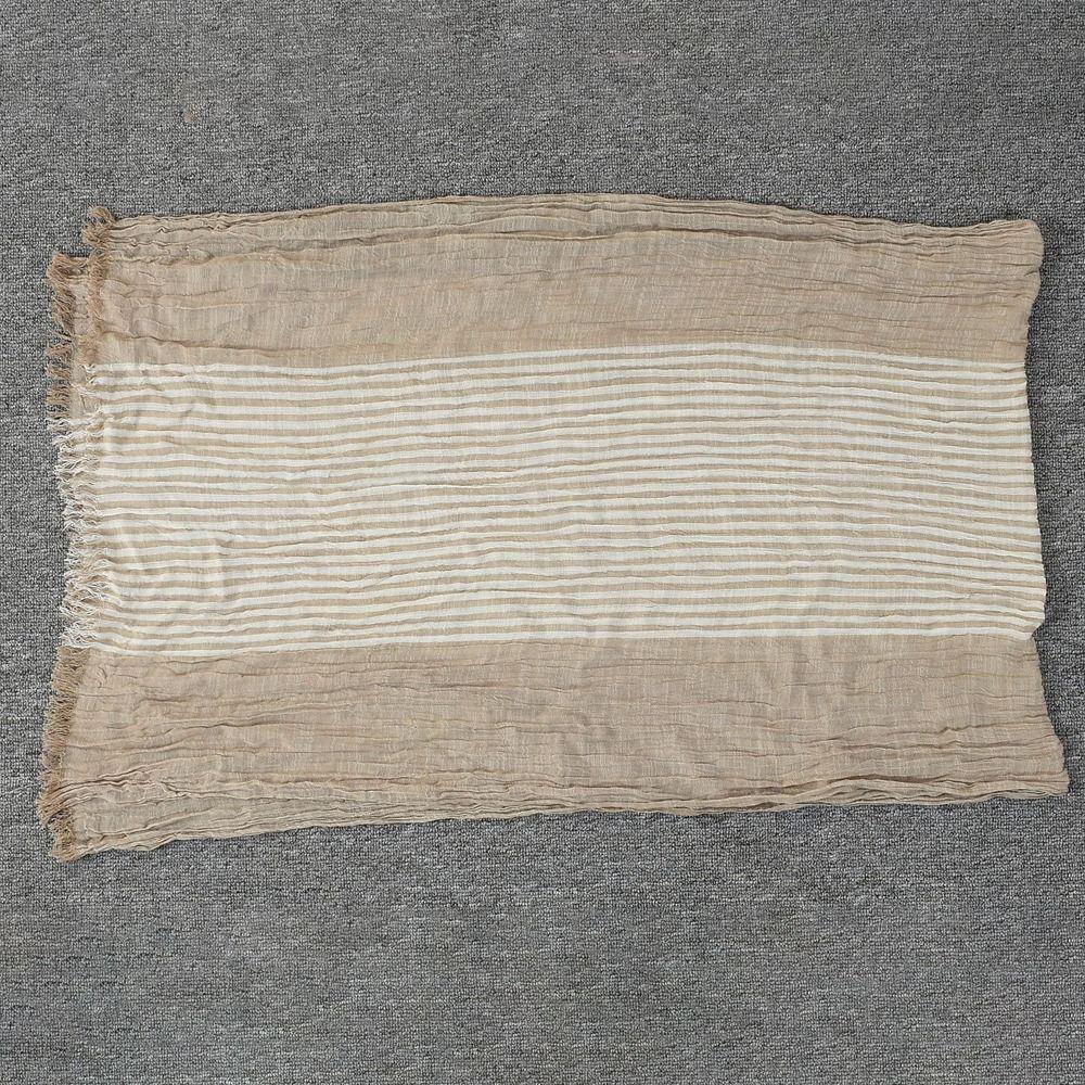 Cotton Linen Yarn-dyed Winter Men Scarf Tassel Male Accessories High Quality Neckerchief  Wrap