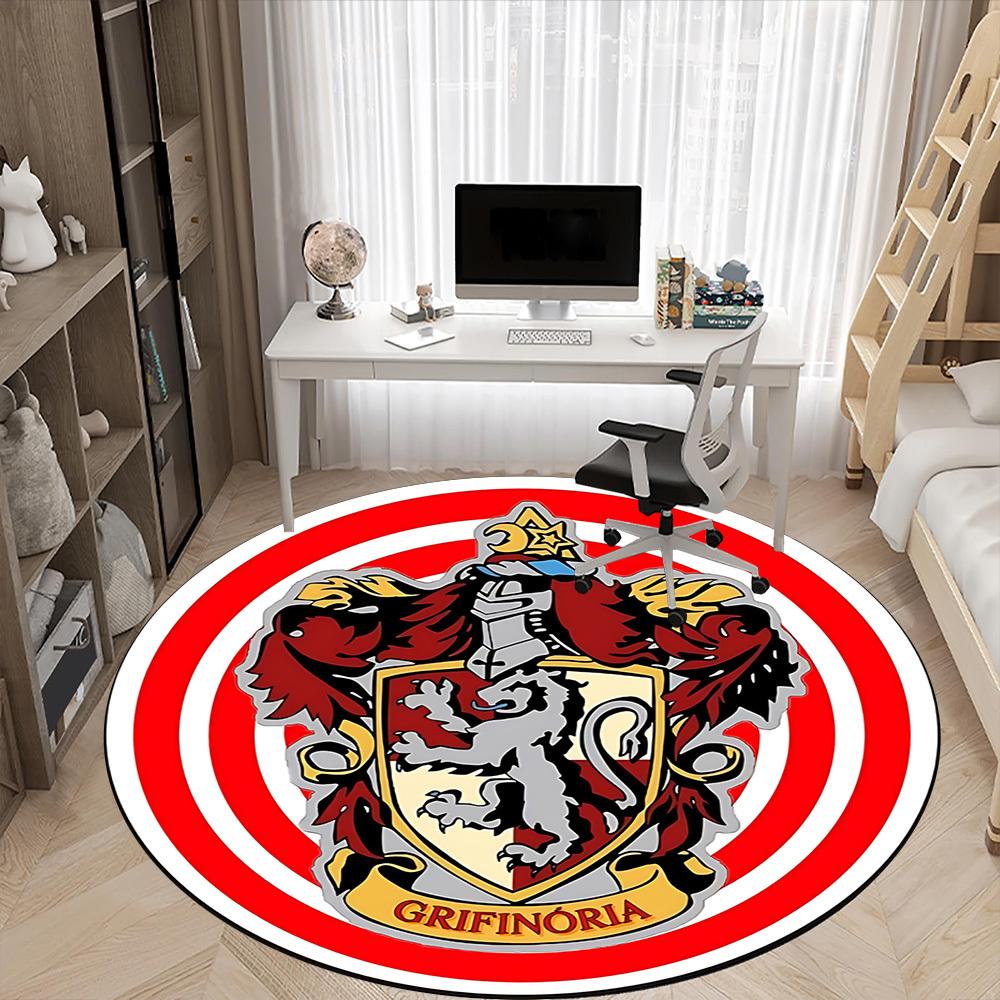 1pc Gryffindor Crest Carpet, Round Non-Slip Durable Large Size Office Carpet, Suitable for Office, Beautiful Decoration