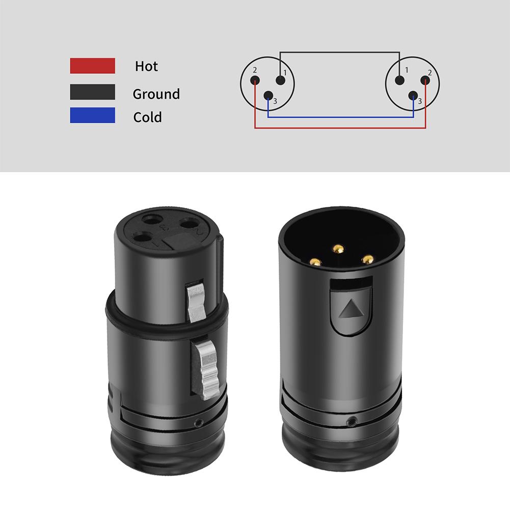 Male To Male/Female To Female Black Shell XLR Solder Connector 3 Pin 90 Degree Right Angle Zinc Alloy Shell for Power Amplifier