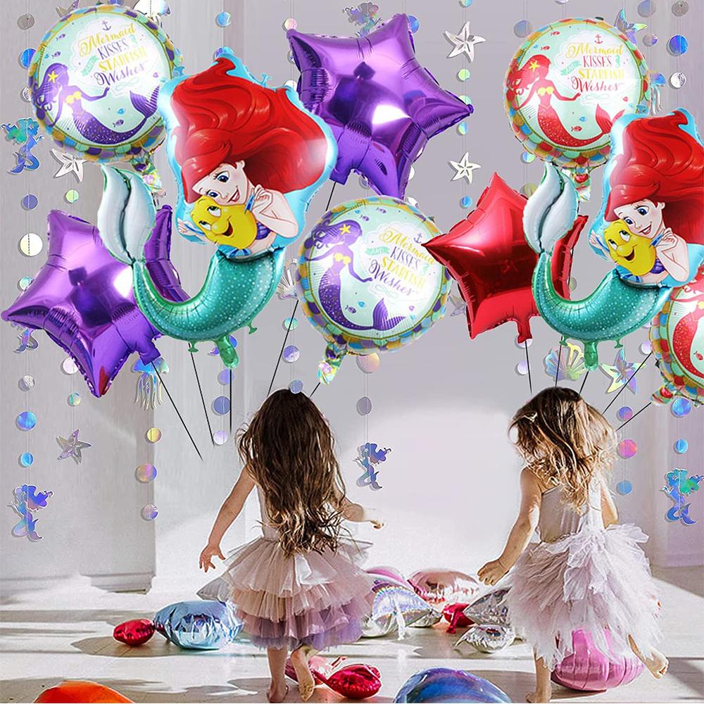 Cute Mermaid Party Balloons for Underwater Mermaid Sea Theme Decor [10pcs/set]