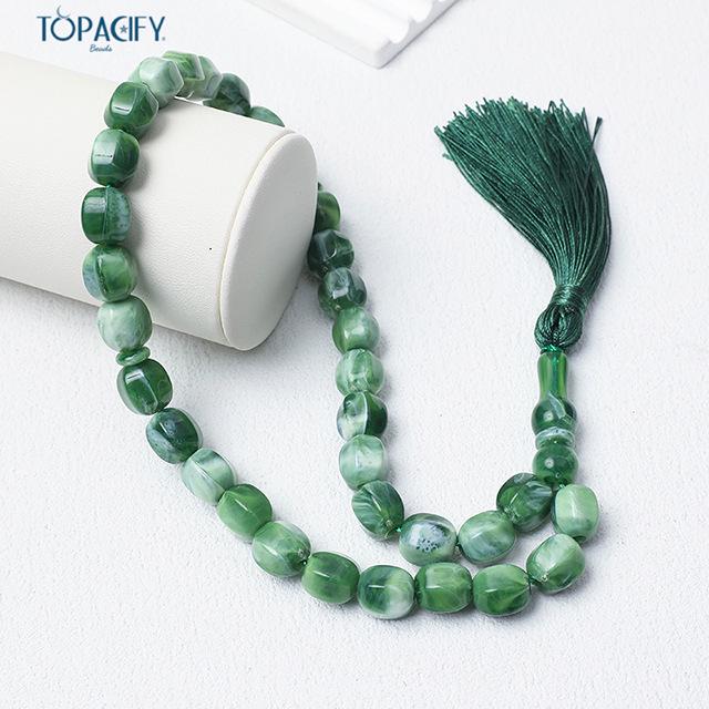 Handheld 99-Bead Muslim Prayer Rosary, 12mm Beads, Palestinian Islamic Rosary