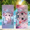 Axolotl Cartone Animato kawaii ASCIUGAMANO ROSA Asciugatura Rapida Asciugamani da Spiaggia Sono Adatti Per Piscine Campeggio Yoga E La Palestra