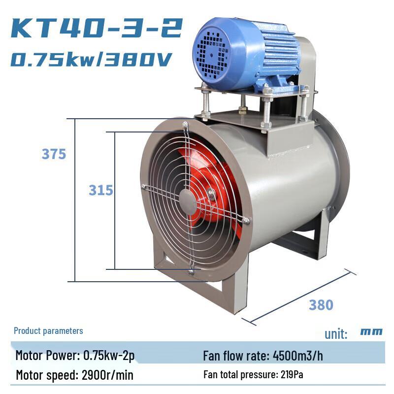 Junlun 0.75kW Belt-Driven Industrial Axial Fan CN plug (adapter included)