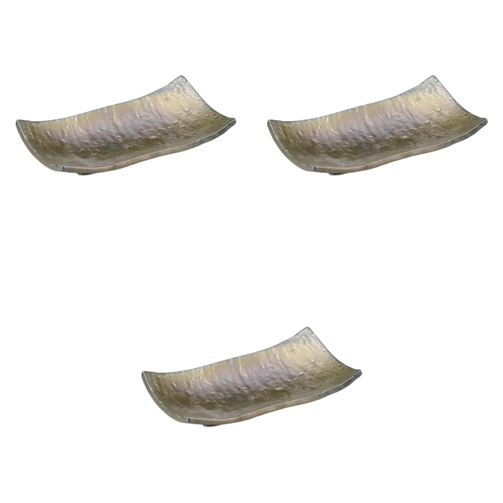 

Set of 3 Jigen Hamatsuki Yakimono Plates x x Ceramic Yakimono Plates by Setomonohonpo [20 10.5 3.5 cm]