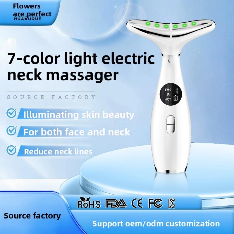Dispositivo de belleza facial EMS con luz LED para reafirmar y reducir arrugas del cuello