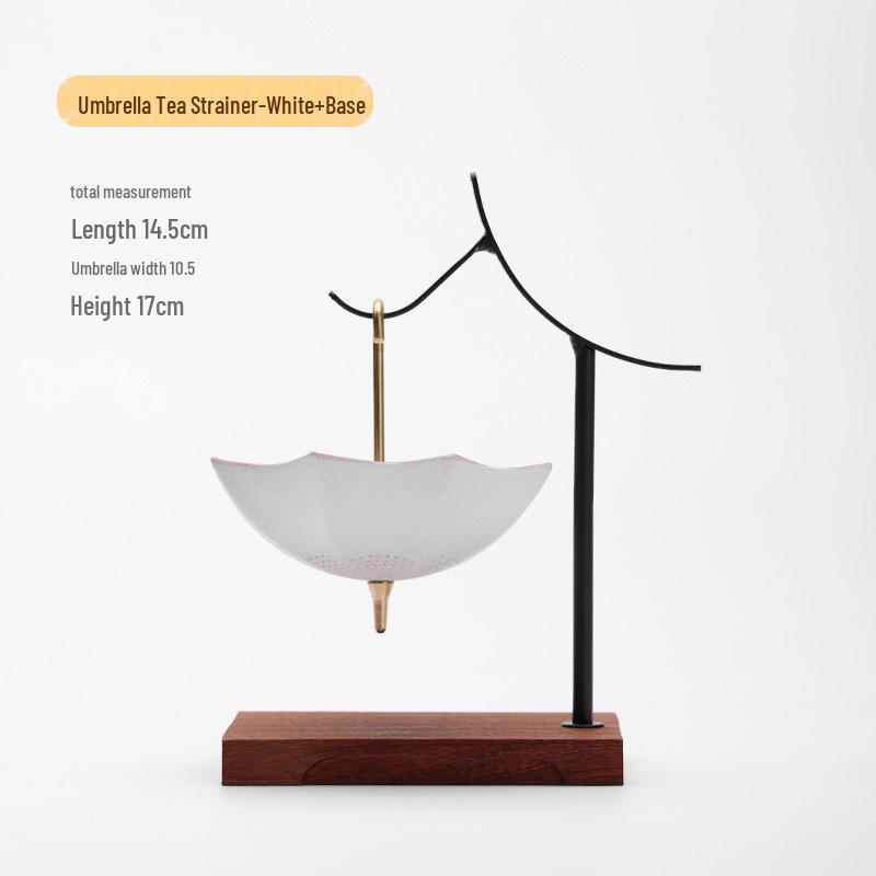 Blue & White Porcelain Umbrella Tea Strainer: Ceramic Tea Filter for Tea Ceremony & Table Decorations.