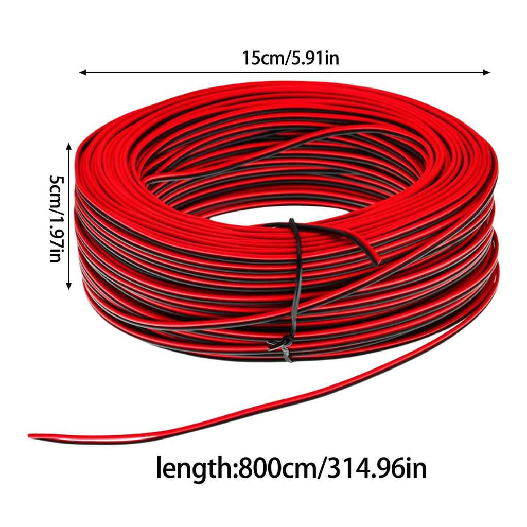 Flerbruks 80m 22AWG Dobbelleder Elektrisk Ledning Dekorasjon for LED-striper og Prosjekter i Livlig Farge