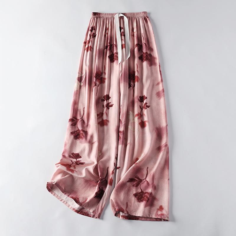 

2026 Women s Fashion Printed Pajama Pants – Summer, Lightweight, Loose-Fit, Versatile for Outdoor Wear 3XL (Weight 130-160 kg)