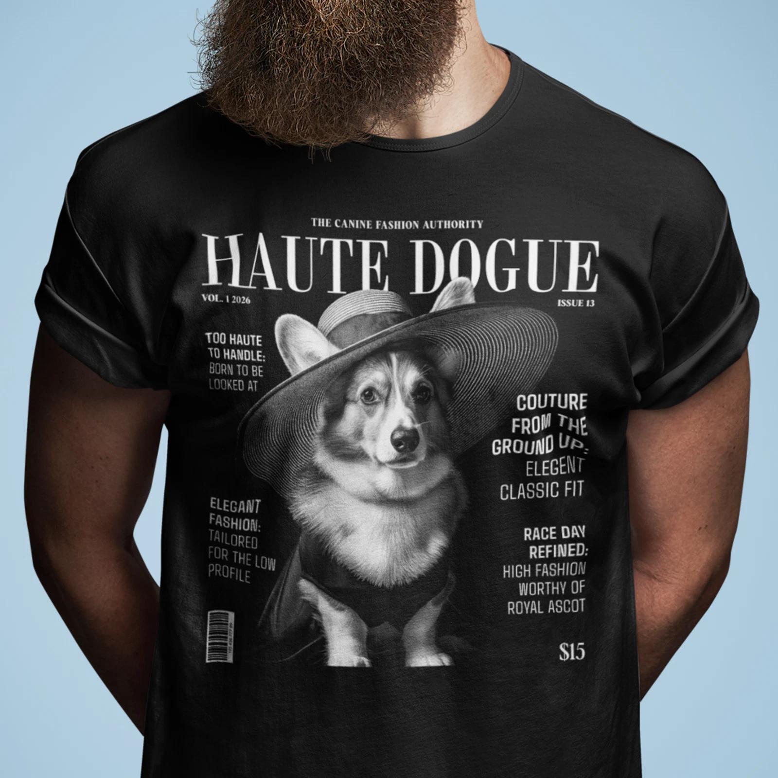 Corgi Dog Parody Magazine Cover T-Shirt | Pug Dog Lovers Tee M