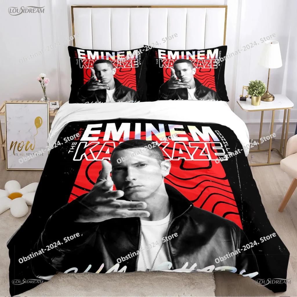 Eminem hip-hop singer All Season Duvet Cover Comforter Bedding sets Soft Quilt Cover and Pillowcases SingleDoubleQueenKing