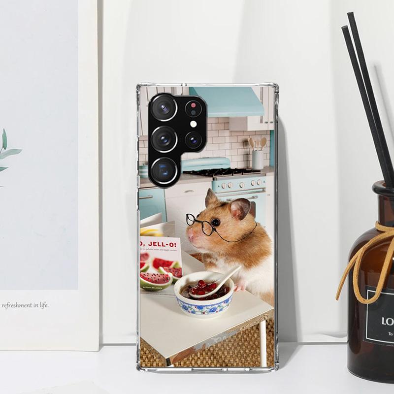 Cute Lovely Pet Hamster Phone Case For Samsung Galaxy S25 S24 S23 S22 Ultra S21 FE S20 Plus S10 + S10E Art Fundas Back Cover S24