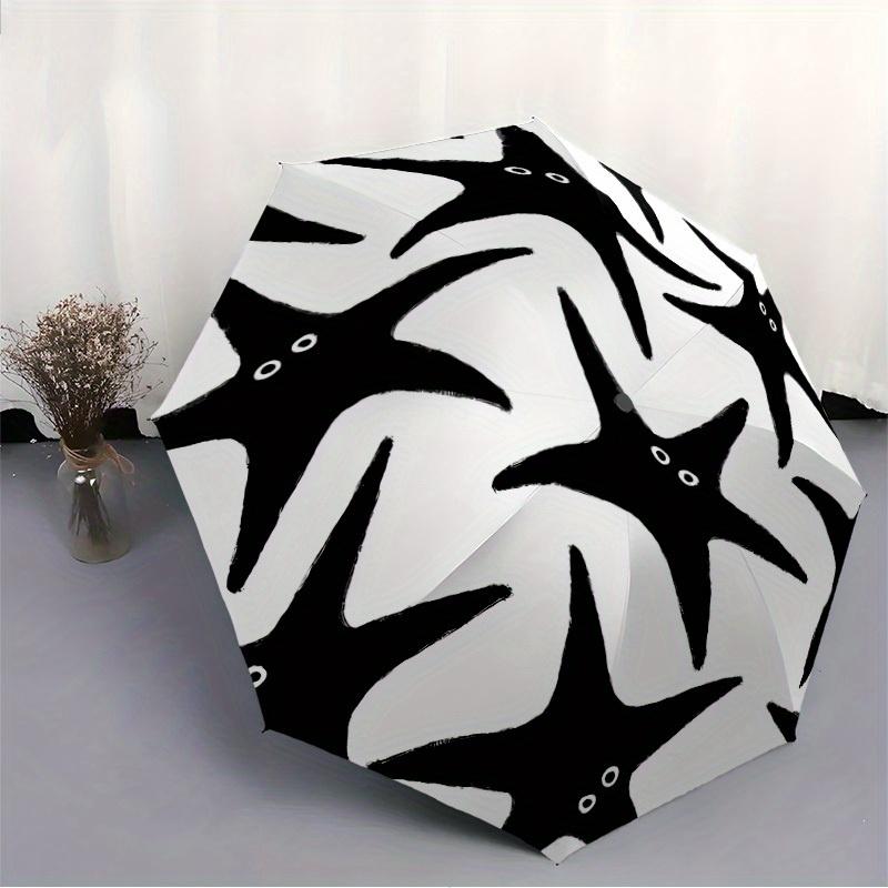 1pc Starfish Creatures Automatic Open/Close Umbrella with Windproof, Functional Design, 8-Rib Sturdy Canopy