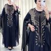 Cross-Border Indonesia Middle East Turkey Africa European and American Style Dress Chiffon Heavy Embroidery Hot Drilling Robe Plus Size Women Dress