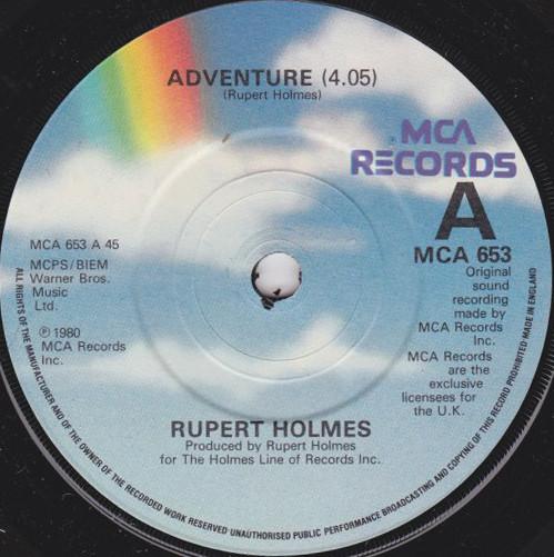 

7inch Record RUPERT HOLMES - Adventure MCA653 MCA Records 1980 UK Rock Used