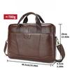 New Vintage Genuine Leather Briefcase 15.6" Laptop Bag Men's Large Capacity Business Crossbody Shoulder Handbag for Daily Use