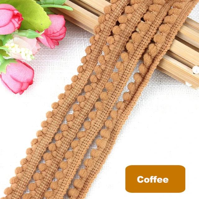 1-10Yards Mini Colorful Pearl Pompom Decoration Ball Tassel Ribbon Sewing Lace Knitted Fabric Handmade DIY Craft Accessories