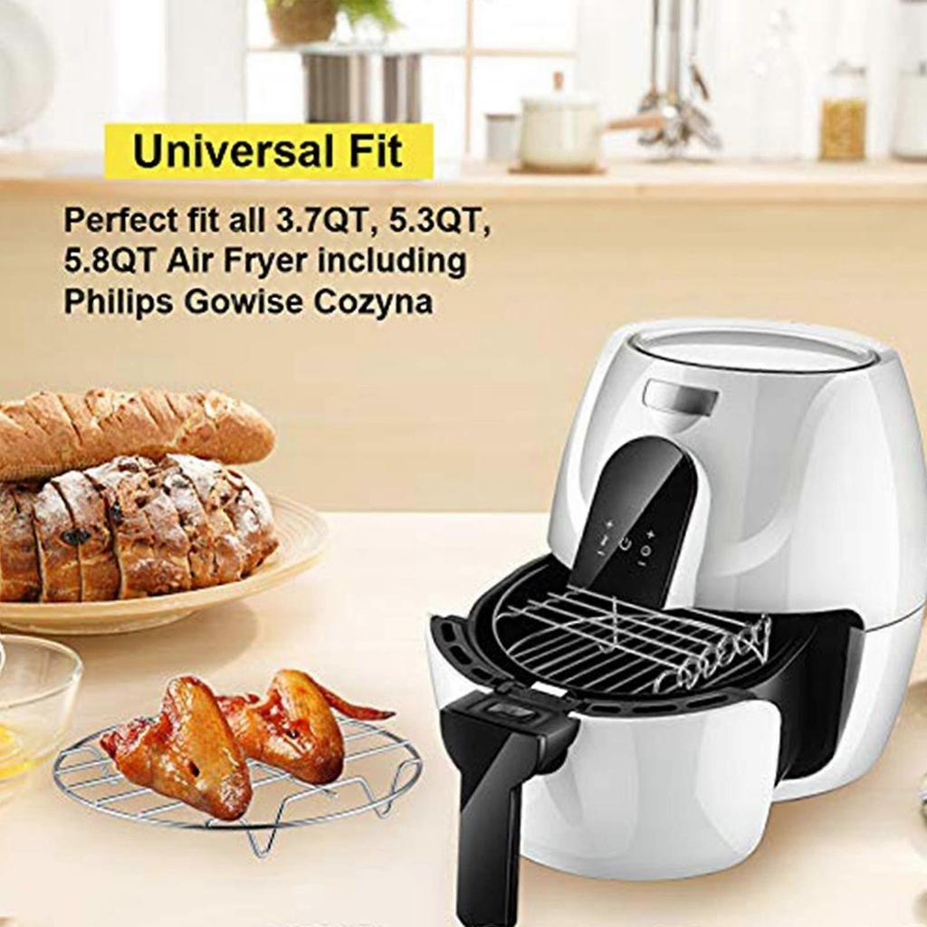 Heißluftfritteusen-Zubehör-Set, Mehrzweck-Doppelschicht-Gestell mit Spieß, Kompatibel für XL Power Airfryer Philips