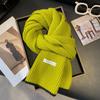 Autumn and Winter New Korean Version Versatile Lock Edge Korean Knitted Gray Scarf Women's Knitted Warm Neck Scarf