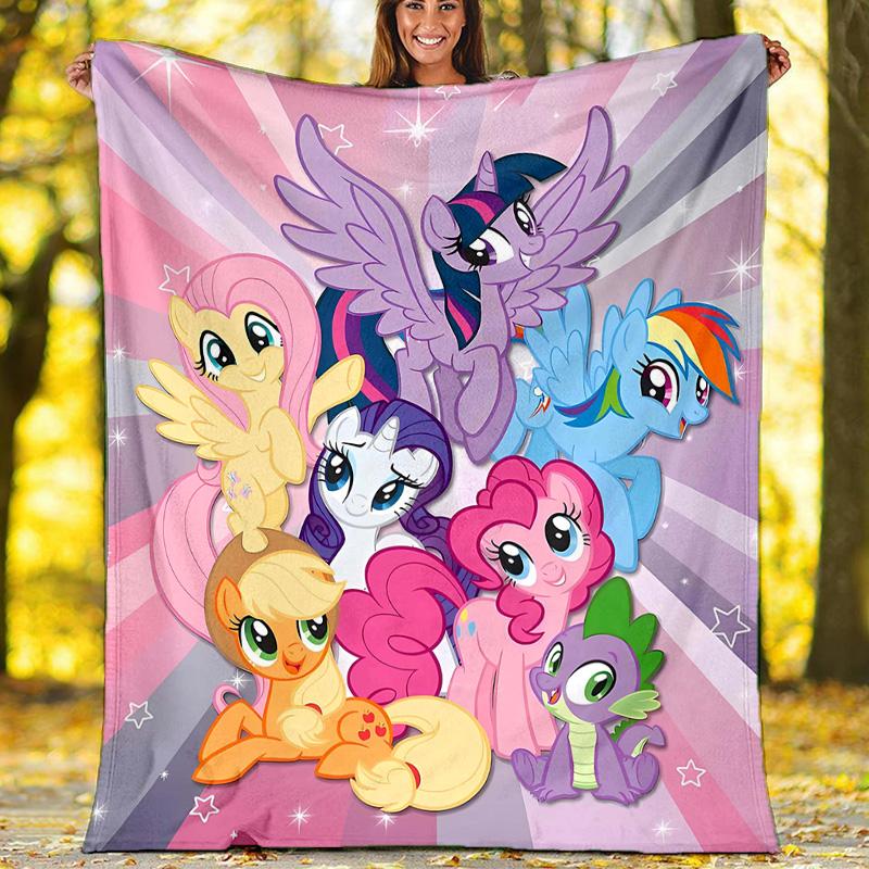 1pc My Little Pony3 Theme Blanket - Digital Print, Polyester, Cozy for All Seasons, Perfect for Outdoor, Camping, and Travel