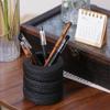 Black Stack Stationery Desk Organizer Car Tyre Design Box Pencil Holder  Plant Pot
