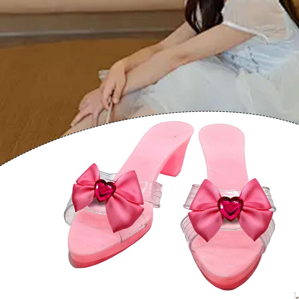 Princess Dress up Shoes 1 Pair Versatile Jelly Sandals for Girls Pretend Play Beach Cosplay