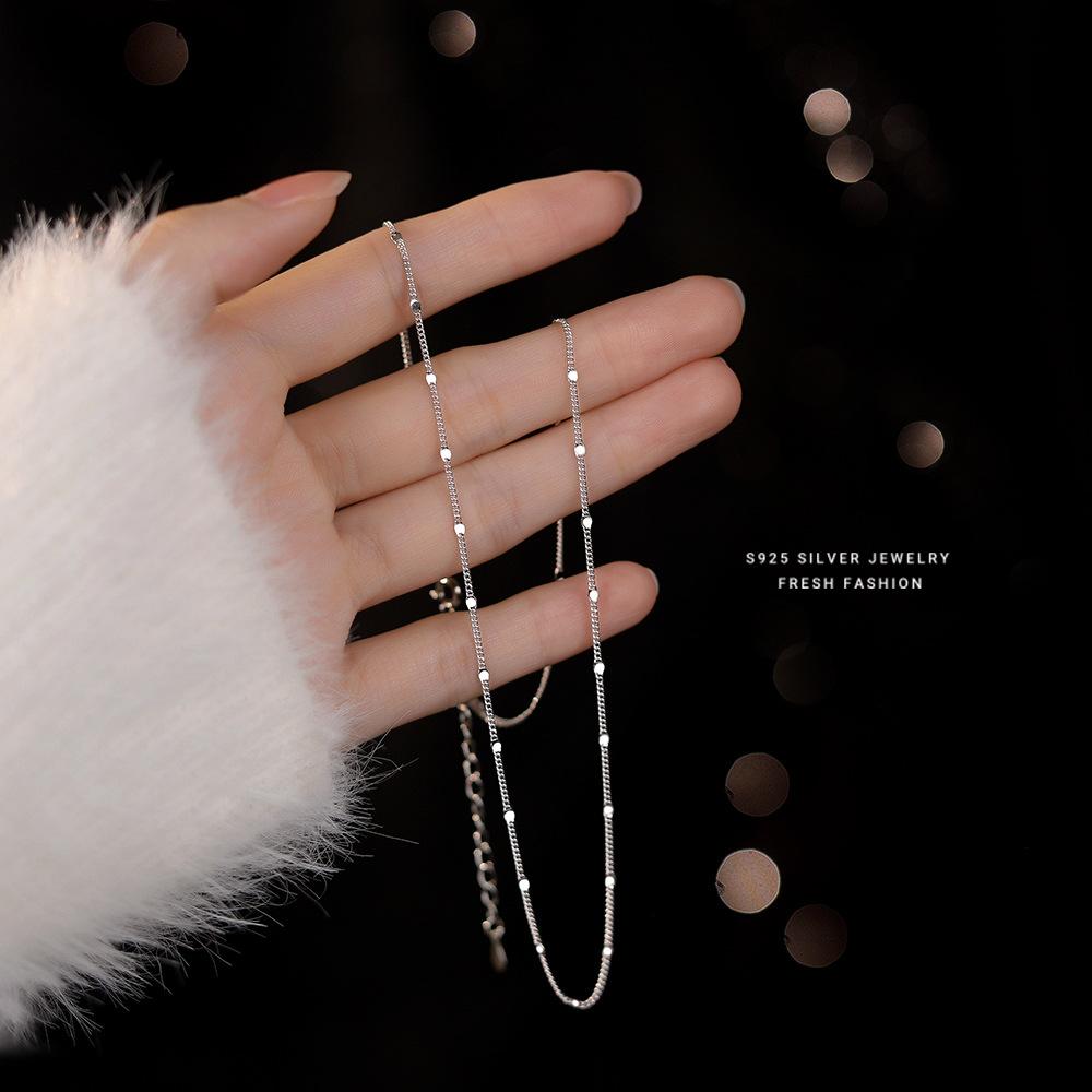 925 Sterling Silver Simple Temperament Chain Necklace Clavicular Chain for Women Birthday Gift Fashion Fine Jewelry