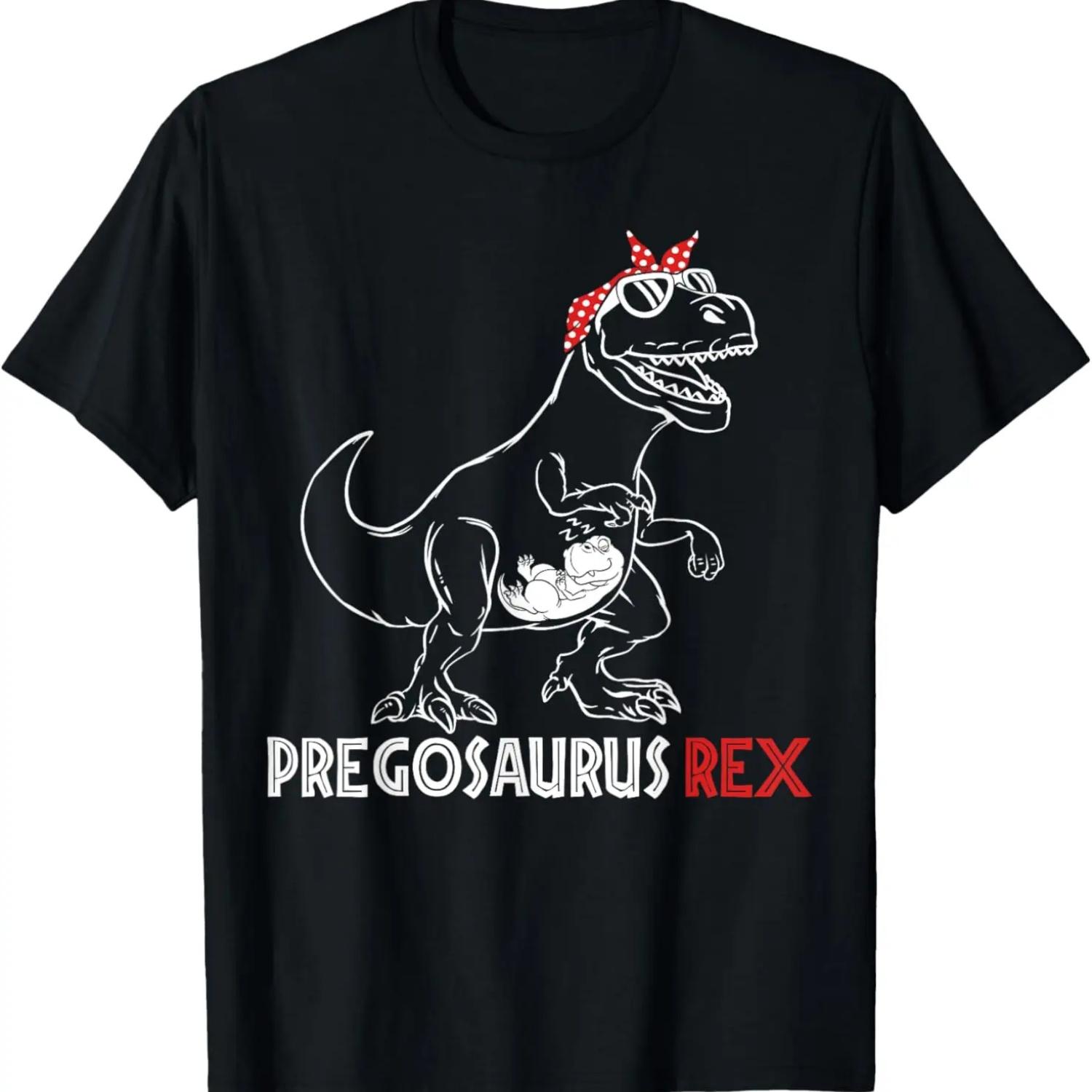 

Funny Pregnancy Announcement Mamasaurus Rex Pregosaurus T-Shirt M чорний