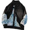 Embroidered Spliced Jacket Men's Autumn Plus Size Top Trendy Couple Jacket