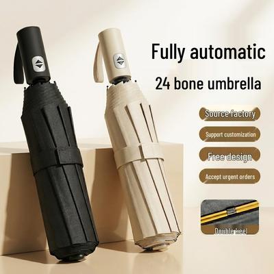 24-Rib Windproof Sun Protection Umbrella for Rain or Shine, Customizable Advertising Umbrella