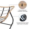 Outdoor Rattan Rocking Chair Patio Comfy Reading Chair with Oversized Cushion Indoor Recliner Wide Rocking Chair for Balcony Front Porch Grey