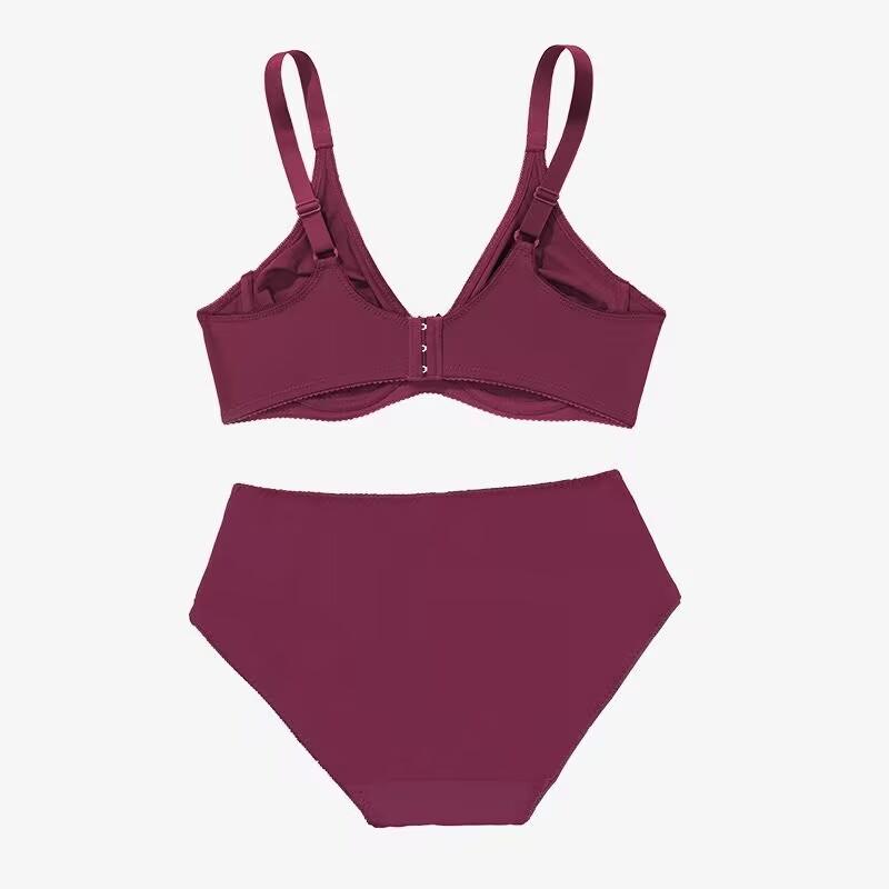 Solid Lingeries For Women Plus Size Bra Set D Cup XL 2XL 3XL 4XL 5XL 6XL Full Cup Bras And Ultra Thin Underpants