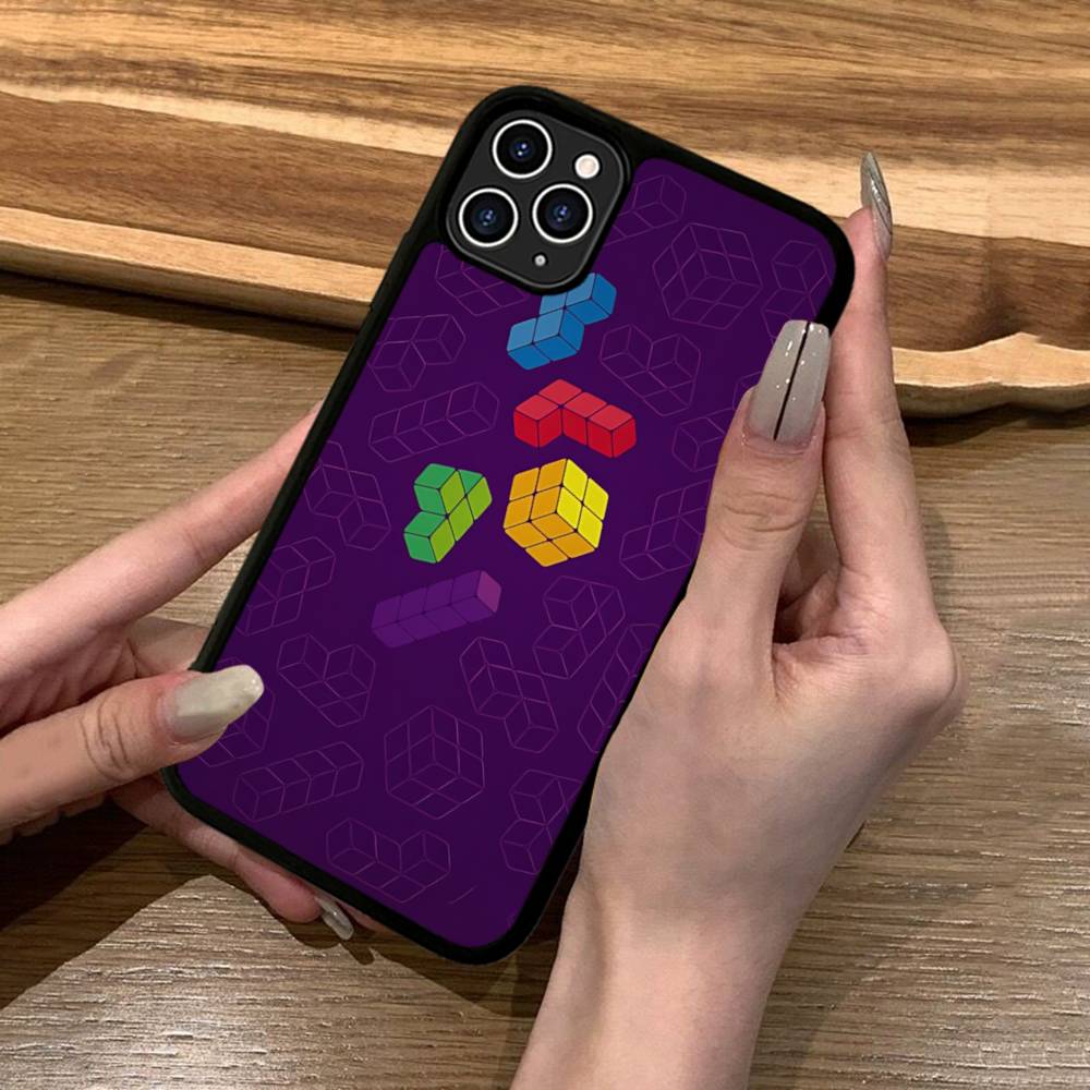 

Vintage Game T-Tetris For IPhone 17 16 15 14 13 Pro 12 11 Pro Max Hard PC+TPU Phone Cases Back Cover iPhone 16