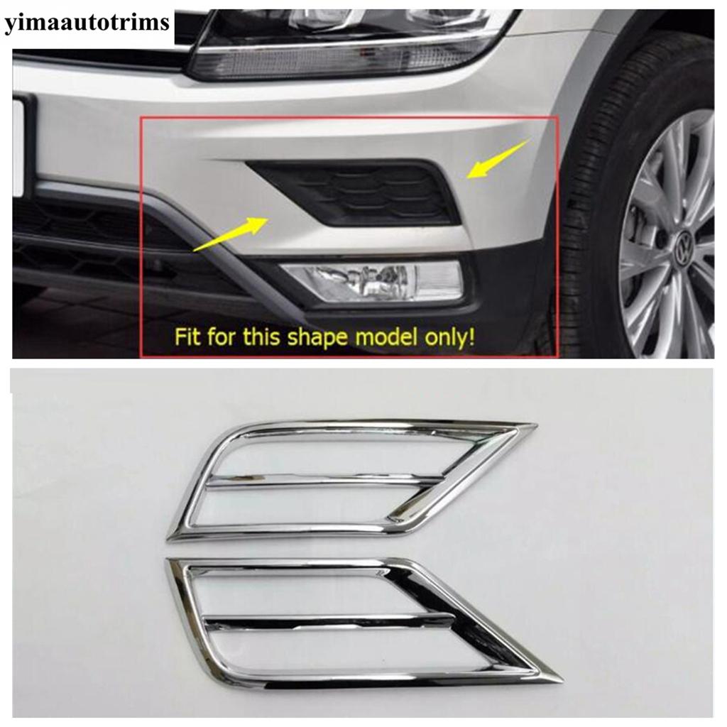 Front Bumper Fog Lights Lamps Frame Decoration Cover Trim For Volkswagen VW Tiguan 2016 - 2018 ABS Chrome Accessories Exterior
