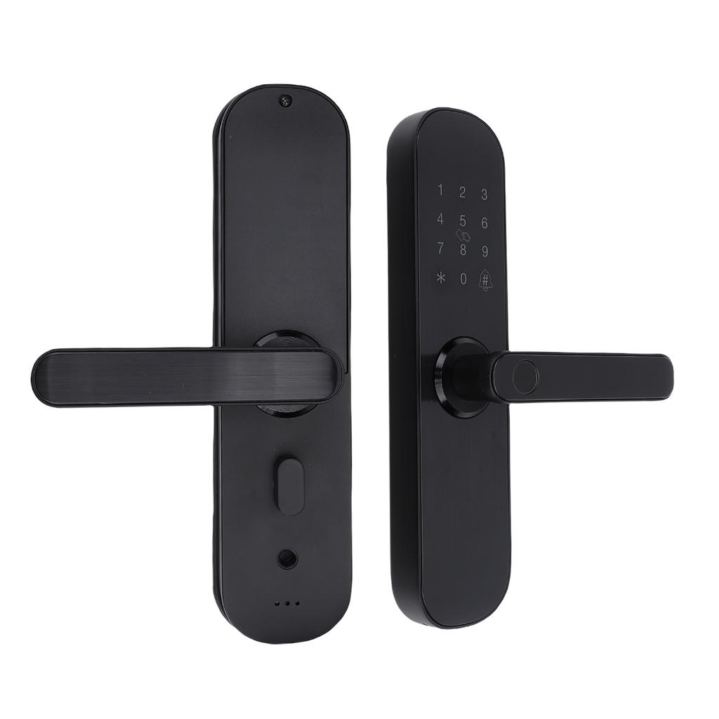 Fingerprint Keypad Door Handle Lock App Control Emergency Power Supply Keyless Entry Door Handle Lock for 35mm To 80mm