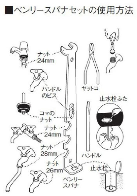 SANEI Handy Faucet Wrench for Installing Standing with PR34S (Sanei) Set, Faucets, Steel, Pliers,