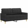Vidaxl 2-Osobowa Sofa Z Poduszkami, Czarna, 140 Cm, Tkanina
